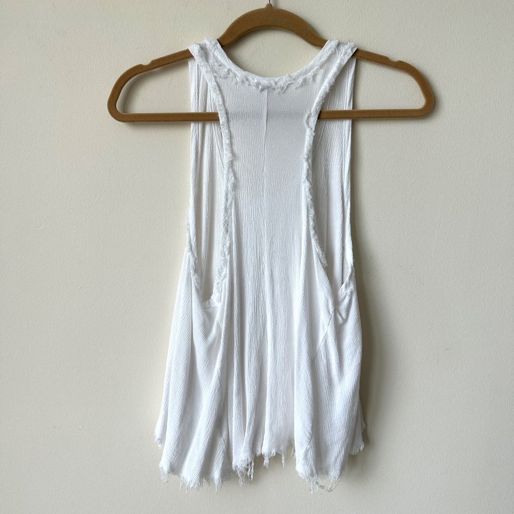 White Flowy Tank Top - Picture 3 of 3